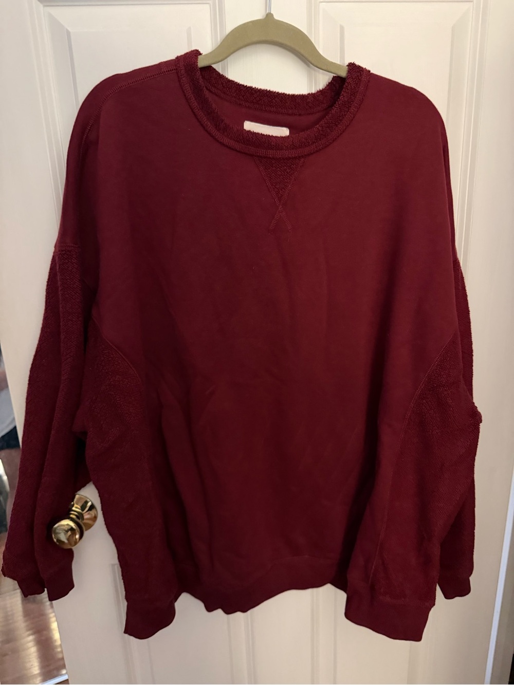 aerie Burgundy Relaxed Crewneck Sweatshirt